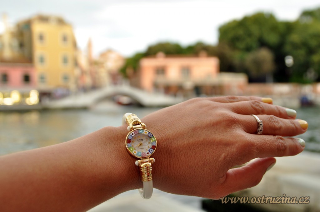 Benátky murano sklo hodinky